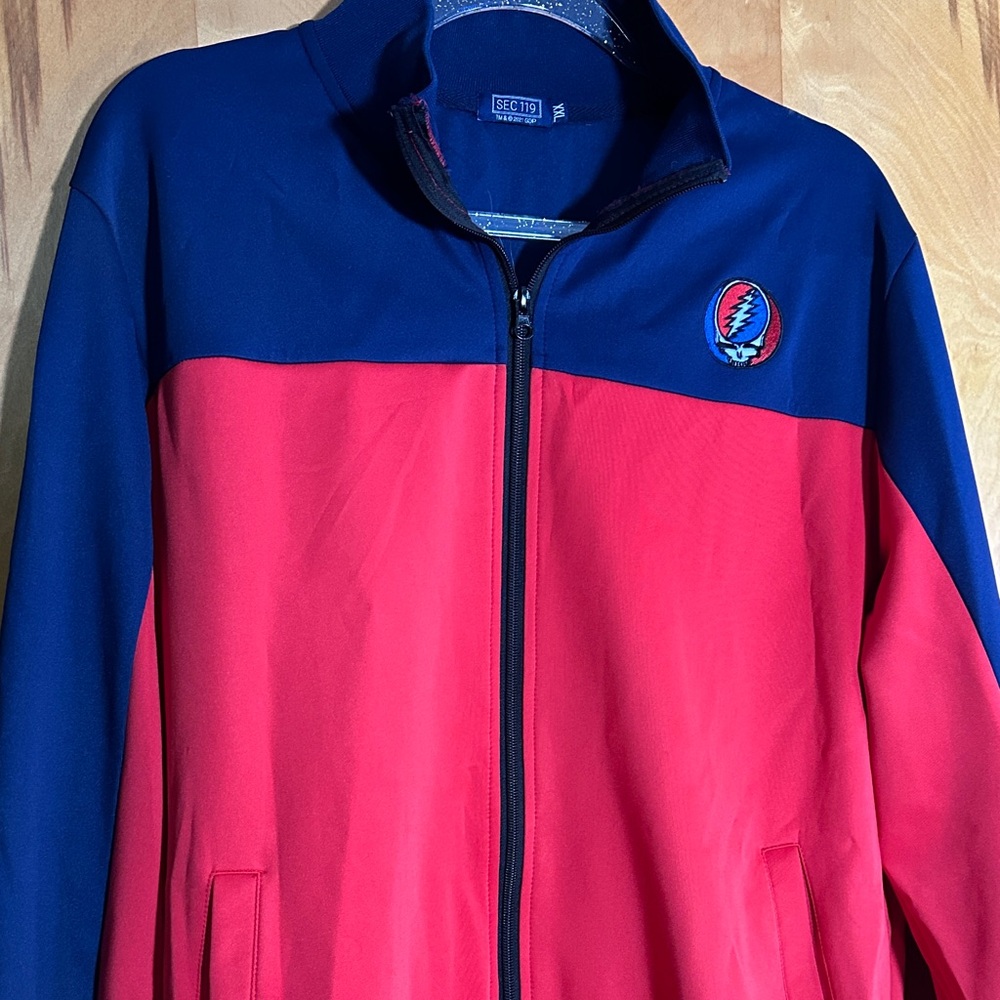 Sec 119 Blue and Red Zip-Up Jacket with Music Patch GD Free Shipping